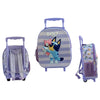Trolley mochila 3D Bluey y Bingo en tonos azul y lila