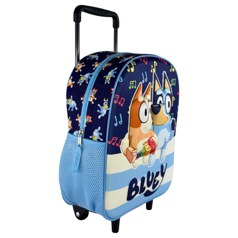 Trolley 3D azul de Bluey y Bingo con ruedas - 2