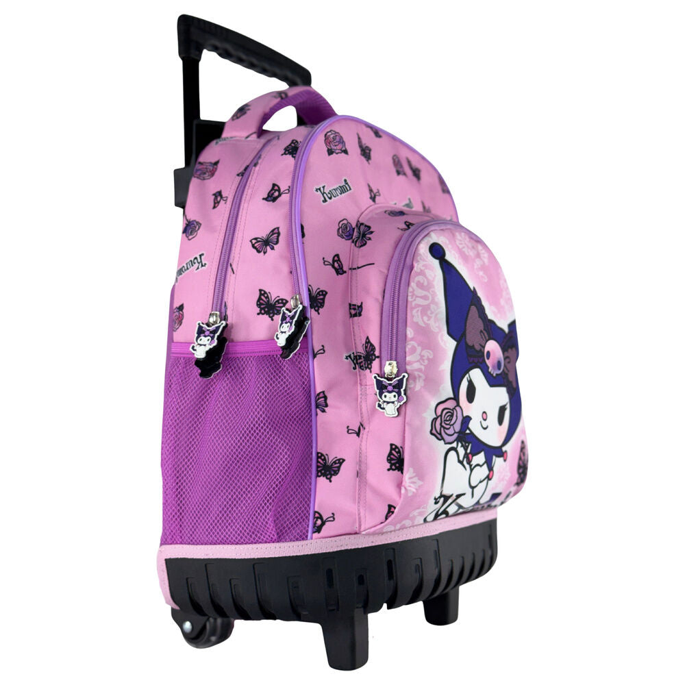 Trolley morado de Kuromi Hello Kitty con ruedas y bolsillo frontal - 2