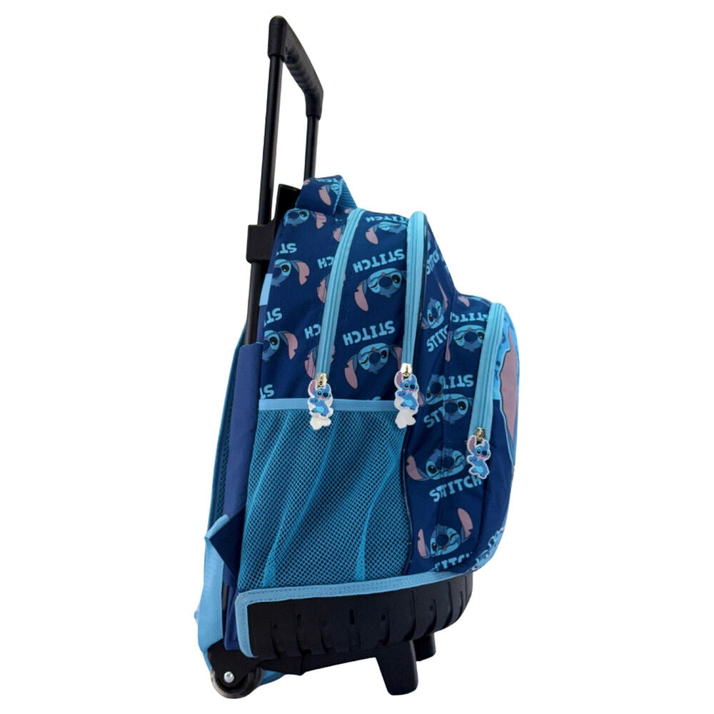 Trolley escolar azul Stitch Disney con ruedas y asa extensible - 3