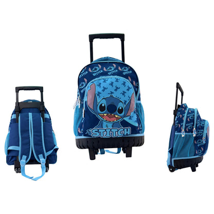 Trolley escolar azul Stitch Disney con ruedas y asa extensible