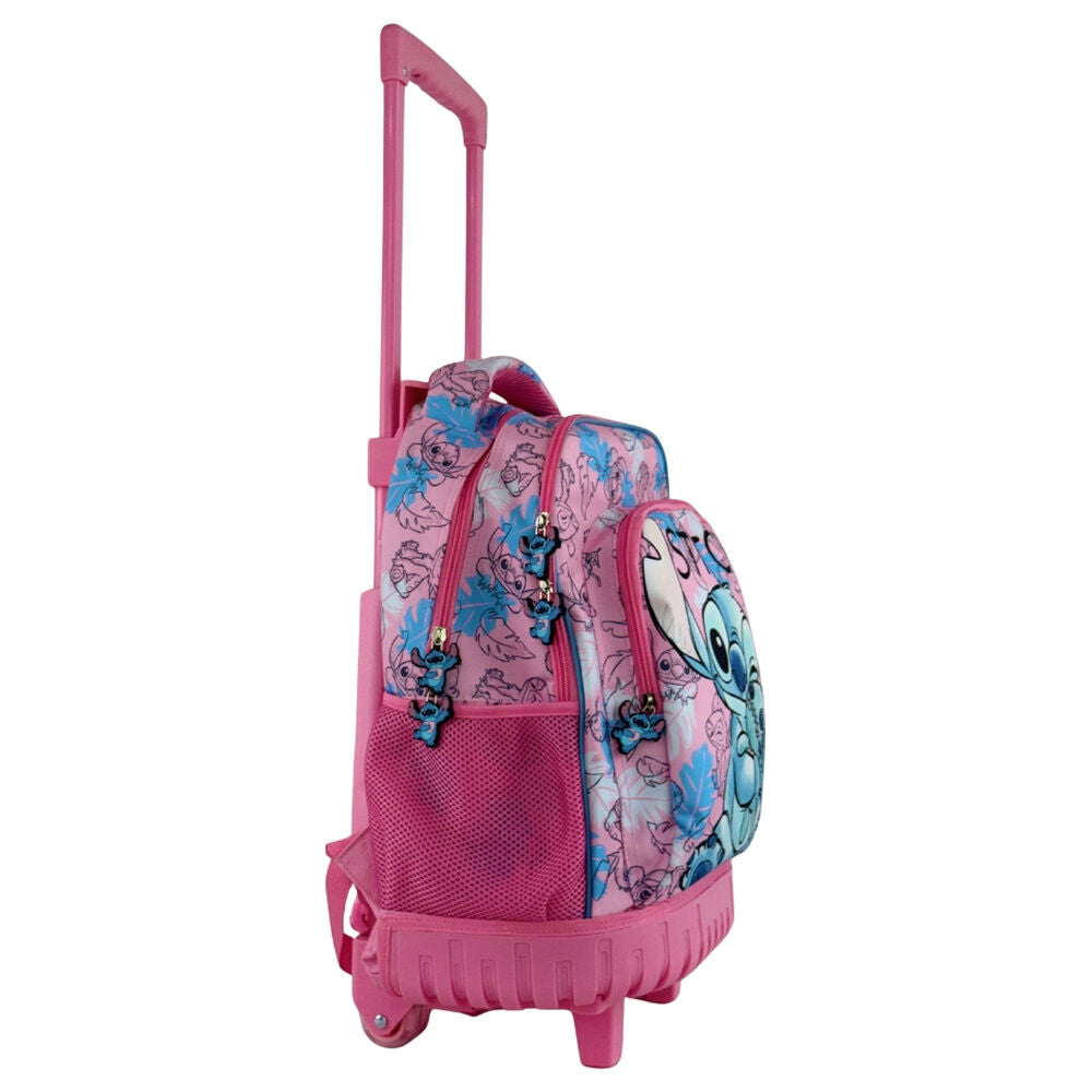 Mochila trolley rosa de Stitch Disney con ruedas y asa telescópica - 3