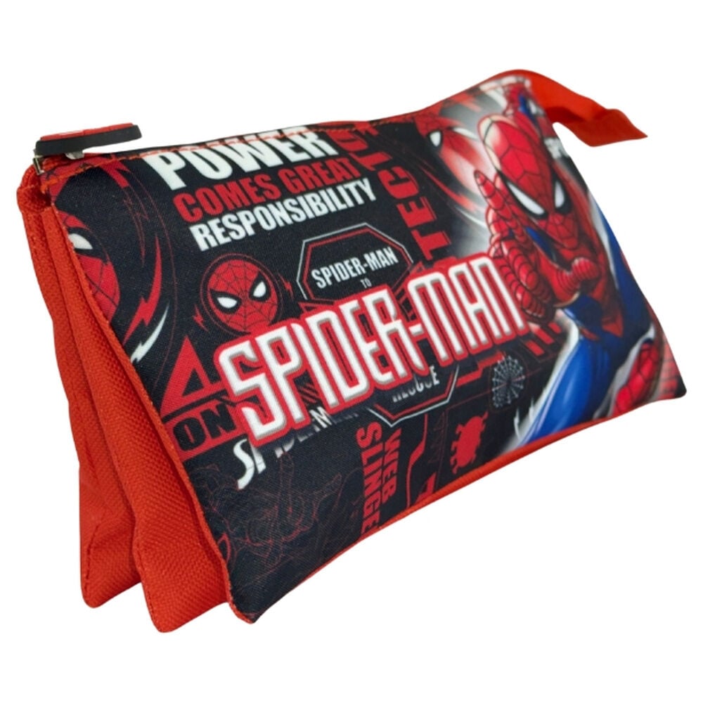 Portatodo triple Spider-Man Marvel rojo y negro