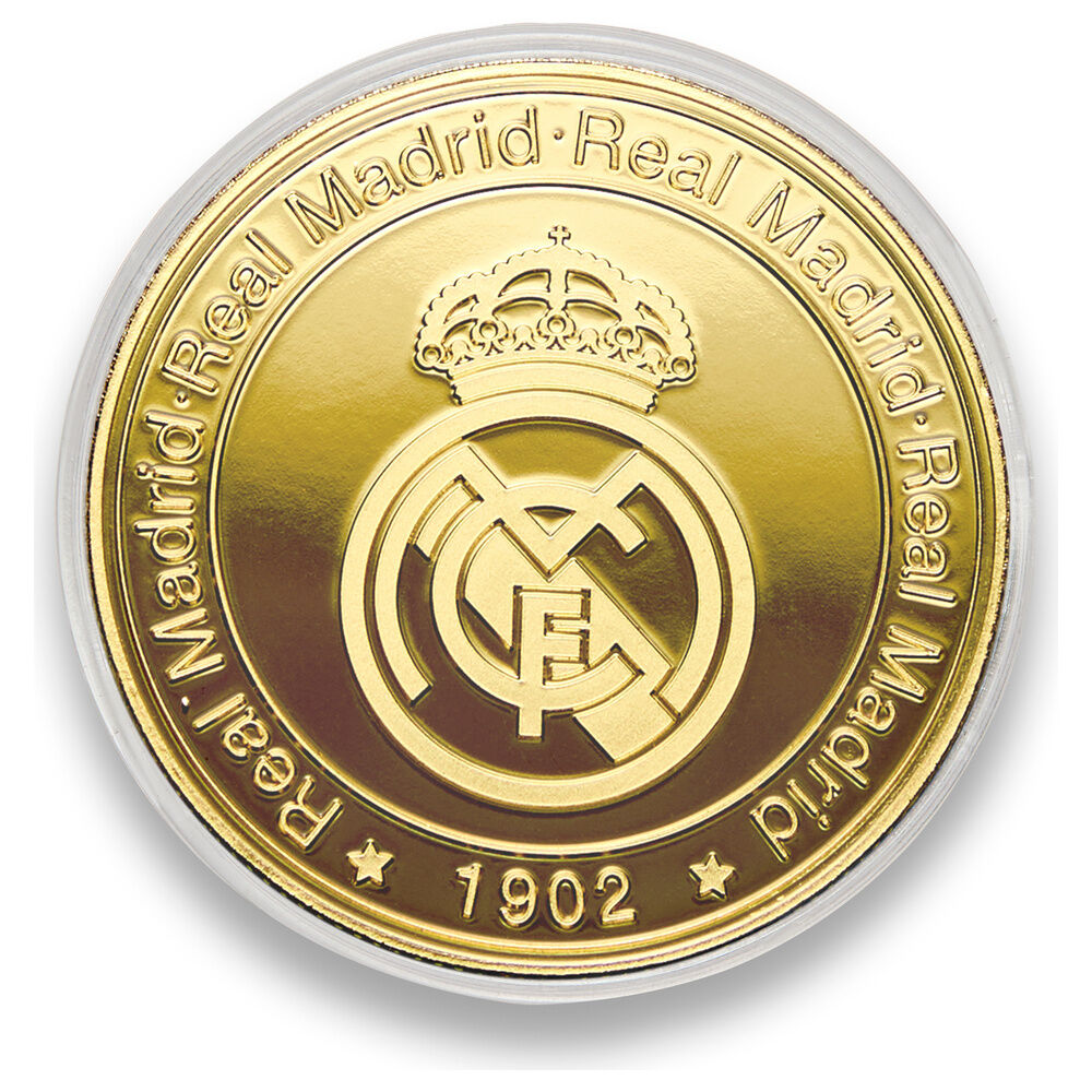 Moneda dorada del Real Madrid y el Bernabéu en cápsula acrílica - 5