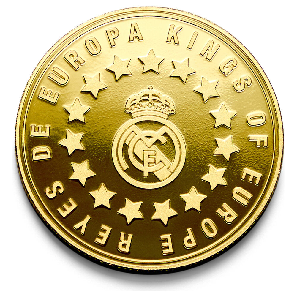 Moneda dorada Kings of Europe del Real Madrid en cápsula acrílica - 4