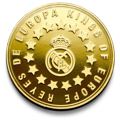 Moneda dorada Kings of Europe del Real Madrid en cápsula acrílica - 4