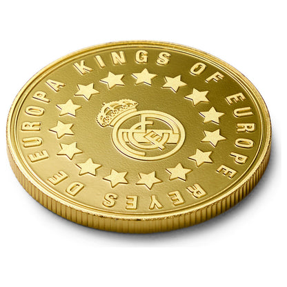 Moneda dorada Kings of Europe del Real Madrid en cápsula acrílica - 5