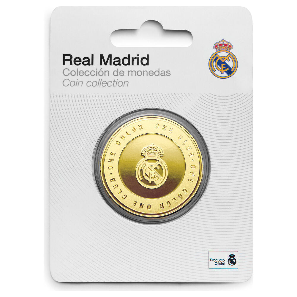 Moneda dorada One Color One Club del Real Madrid en cápsula acrílica - 2