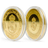 Moneda dorada One Color One Club del Real Madrid en cápsula acrílica