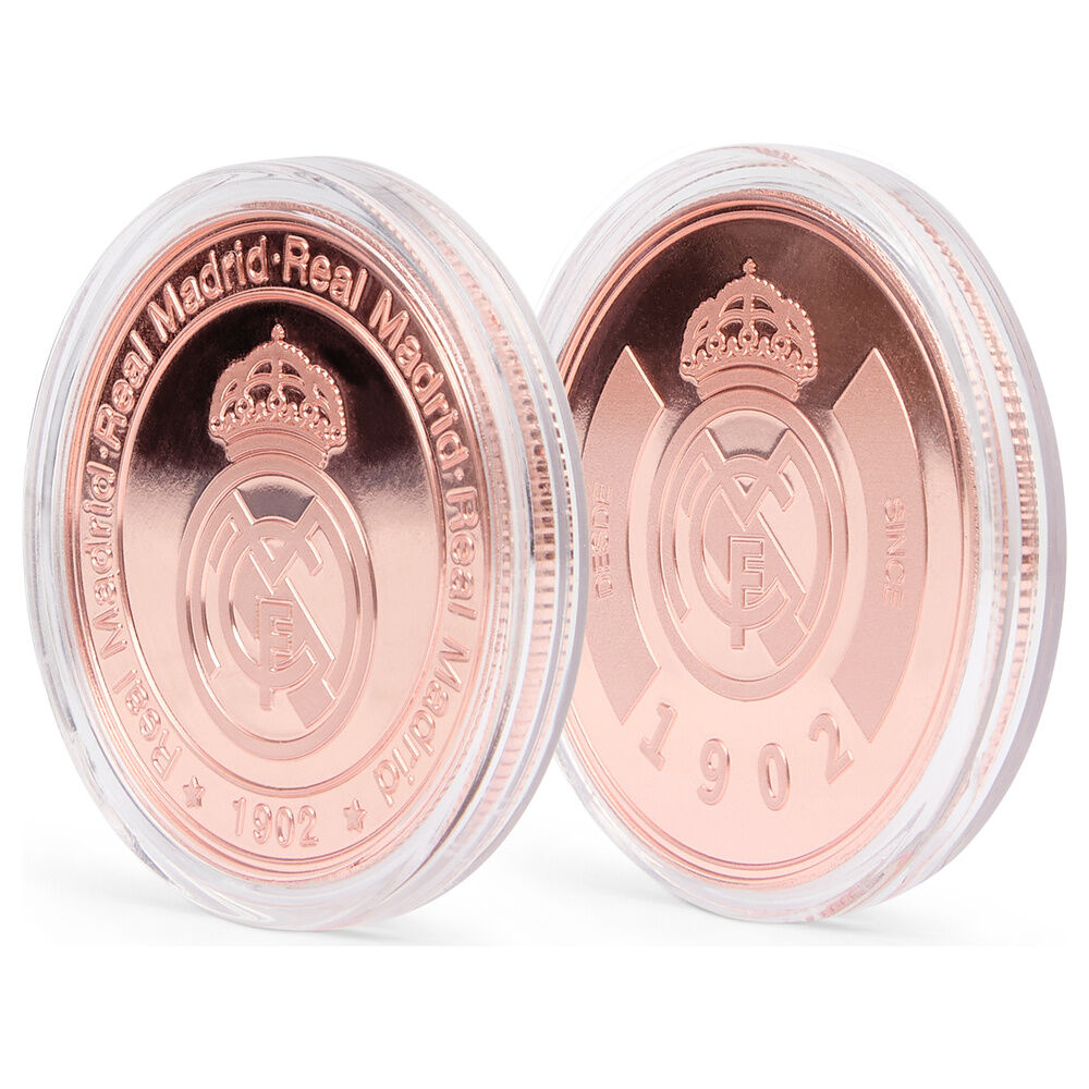 Moneda Real Madrid 1902 en acabado bronce con cápsula acrílica