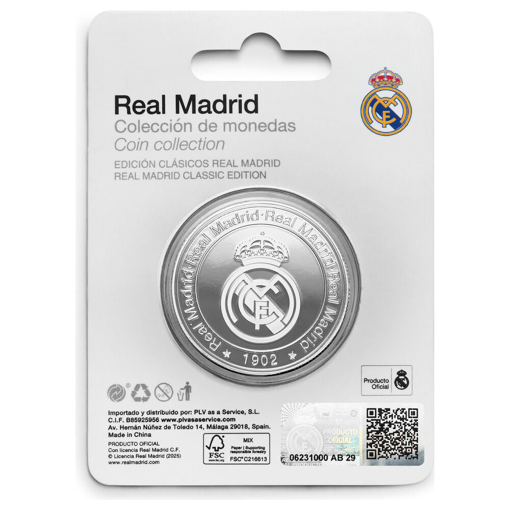 Moneda plateada del Bernabéu y Real Madrid en cápsula acrílica - 6