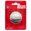 Moneda plateada Atleti del Atlético de Madrid en cápsula y caja de coleccionista