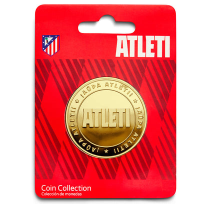 Moneda Atleti Oro del Atlético de Madrid en cápsula y caja roja