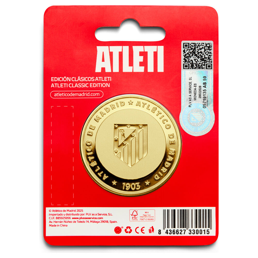 Moneda Atleti Oro del Atlético de Madrid en cápsula y caja roja - 2