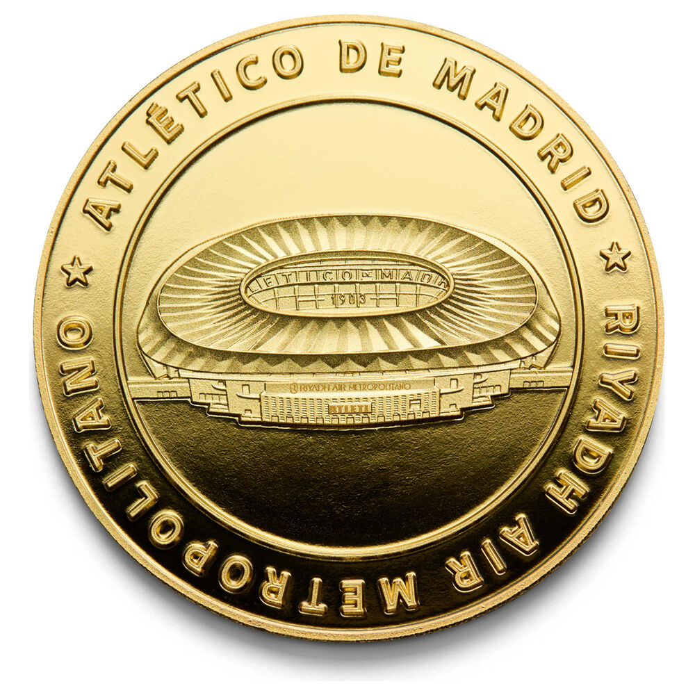 Moneda dorada del Estadio Metropolitano del Atlético de Madrid en blíster - 3