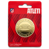 Moneda dorada del Estadio Metropolitano del Atlético de Madrid en blíster