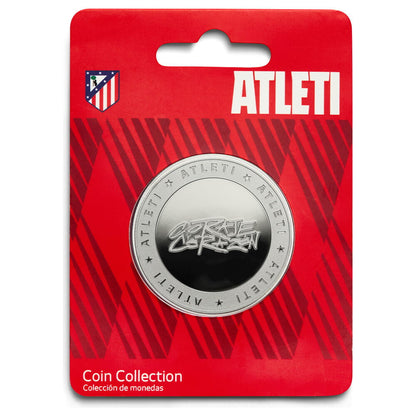 Moneda Coraje y Corazón del Atlético de Madrid en presentación rojiblanca