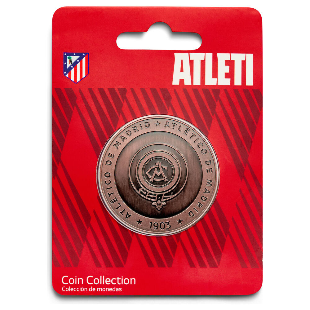 Moneda de colección del Atlético de Madrid con acabado bronce antiguo