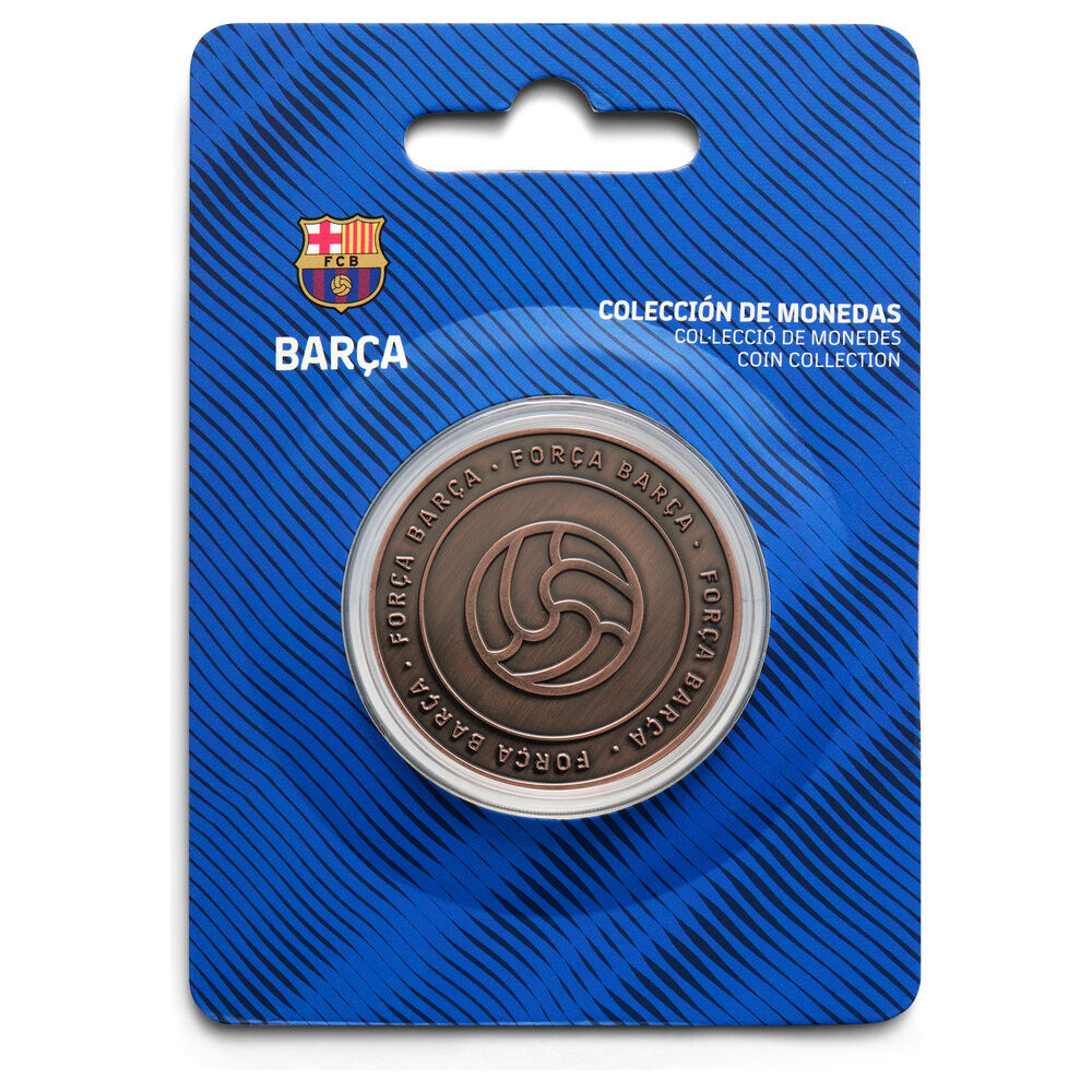 Moneda FC Barcelona Força Barça en acabado cobrizo dentro de cápsula acrílica
