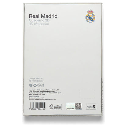 Cuaderno A5 gris del Real Madrid con escudo 3D - 6