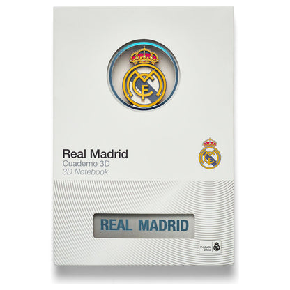 Cuaderno A6 gris del Real Madrid con escudo en relieve 3D - 5