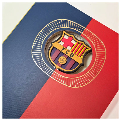 Cuaderno A5 del F.C. Barcelona con portada blaugrana y escudo 3D - 6