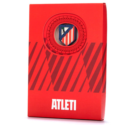 Cuaderno A5 rojo del Atlético de Madrid con escudo 3D