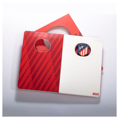 Cuaderno A6 rojo del Atlético de Madrid con escudo 3D - 3