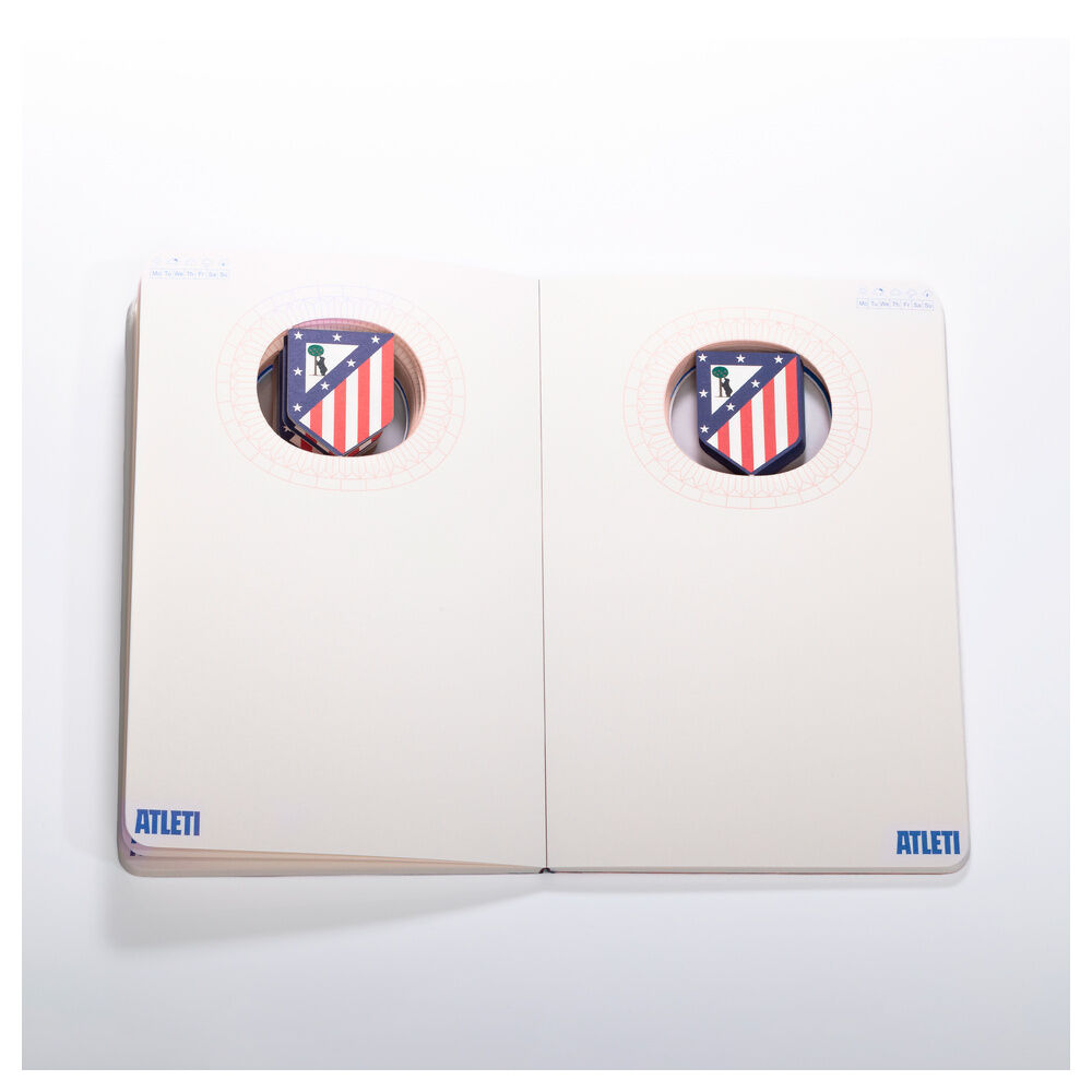 Cuaderno A6 azul del Atlético de Madrid con escudo 3D - 2