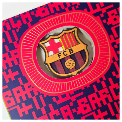 Cuaderno A5 del FC Barcelona con escudo 3D y diseño blaugrana - 4