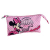 Portatodo triple rosa de Minnie Disney con diseño Paris