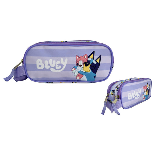 Portatodo doble morado Puppy Bluey con dos cremalleras - 2