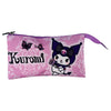 Portatodo morado Kuromi con cremallera y asa lateral