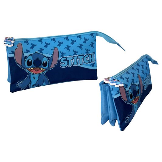 Portatodo triple azul de Stitch Disney