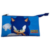 Portatodo triple azul de Sonic the Hedgehog con cremallera