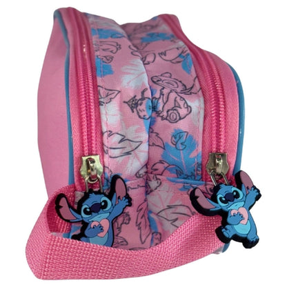 Portatodo escolar rosa de Disney Stitch con dos compartimentos - 2