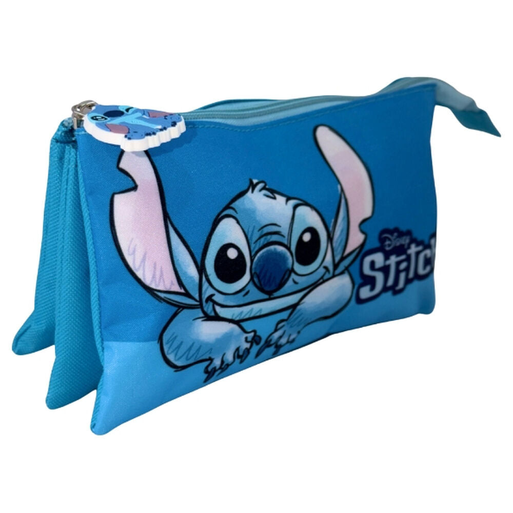 Portatodo triple azul de Stitch Disney