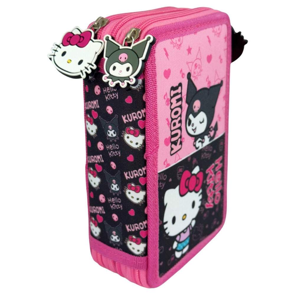 Plumier triple rosa de Kuromi y Hello Kitty - 2