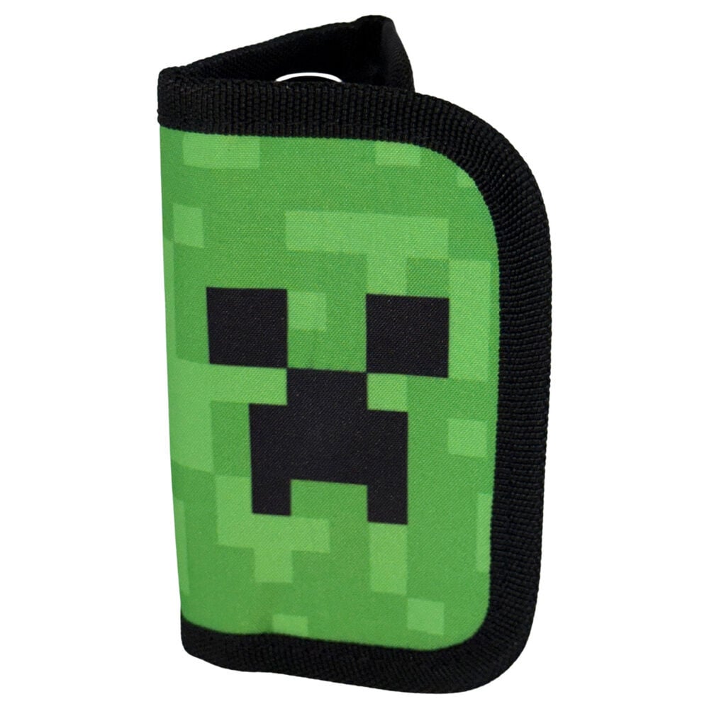 Monedero verde Minecraft con rostro pixelado del Creeper