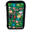 Plumier triple Minecraft verde con personajes y cremallera