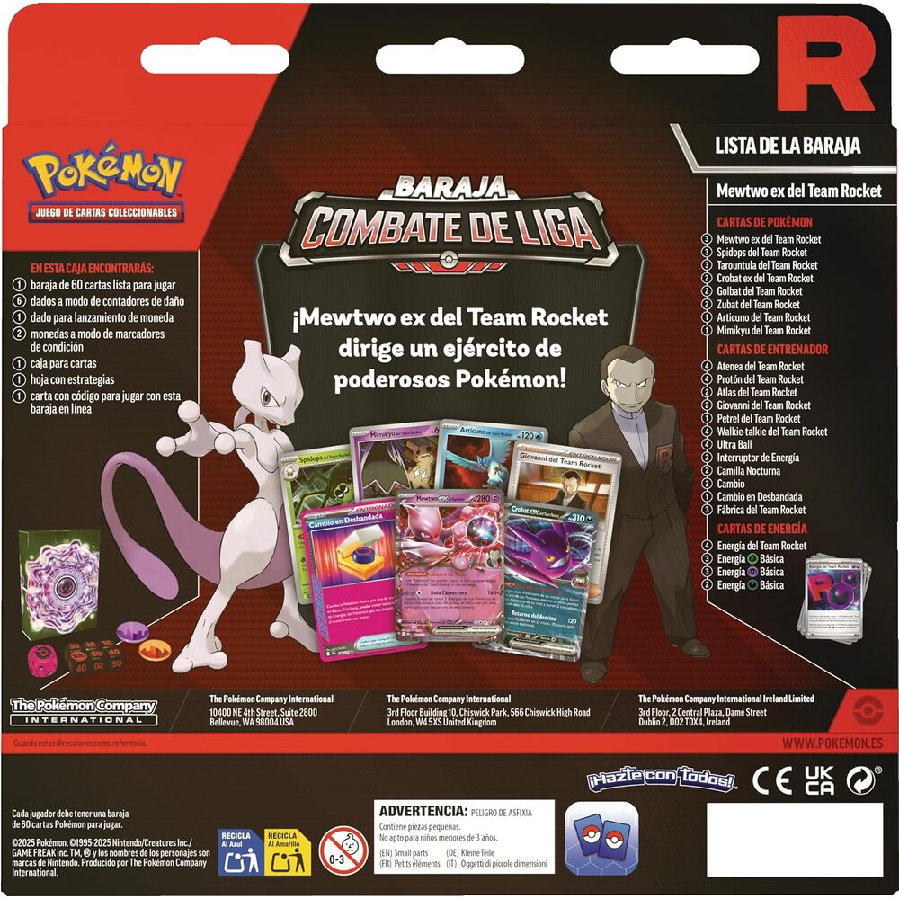 Blíster Pokémon Combate de Liga Mewtwo ex del Team Rocket - 2