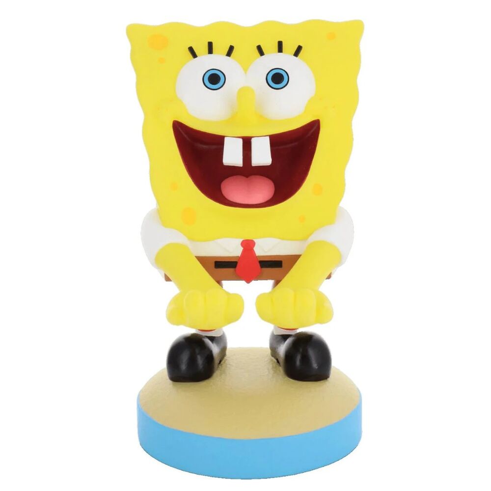 Soporte Cable Guy de Bob Esponja de EXQUISITE GAMING sobre base azul y beige