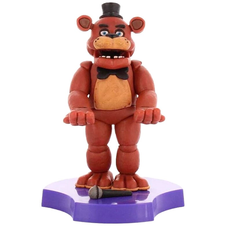 Mini Cable Guy de Freddy de Five Nights at Freddy’s con base morada