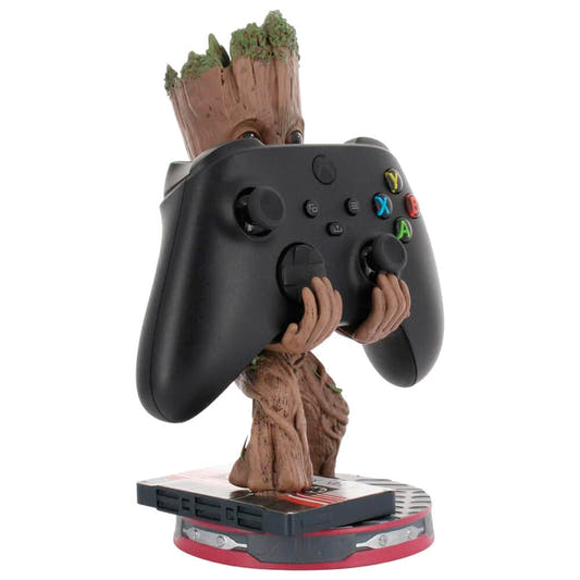Soporte Cable Guy de Groot Smiley de Marvel sobre base negra y roja - 3