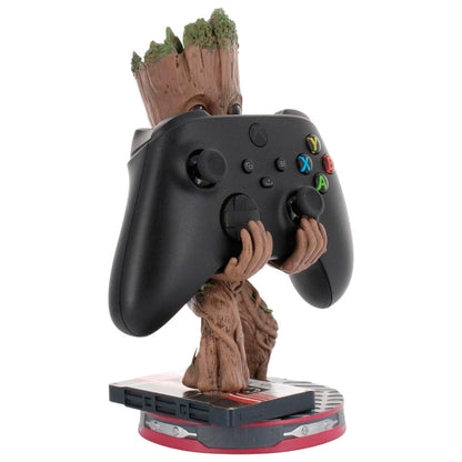 Soporte Cable Guy de Groot Smiley de Marvel sobre base negra y roja - 3