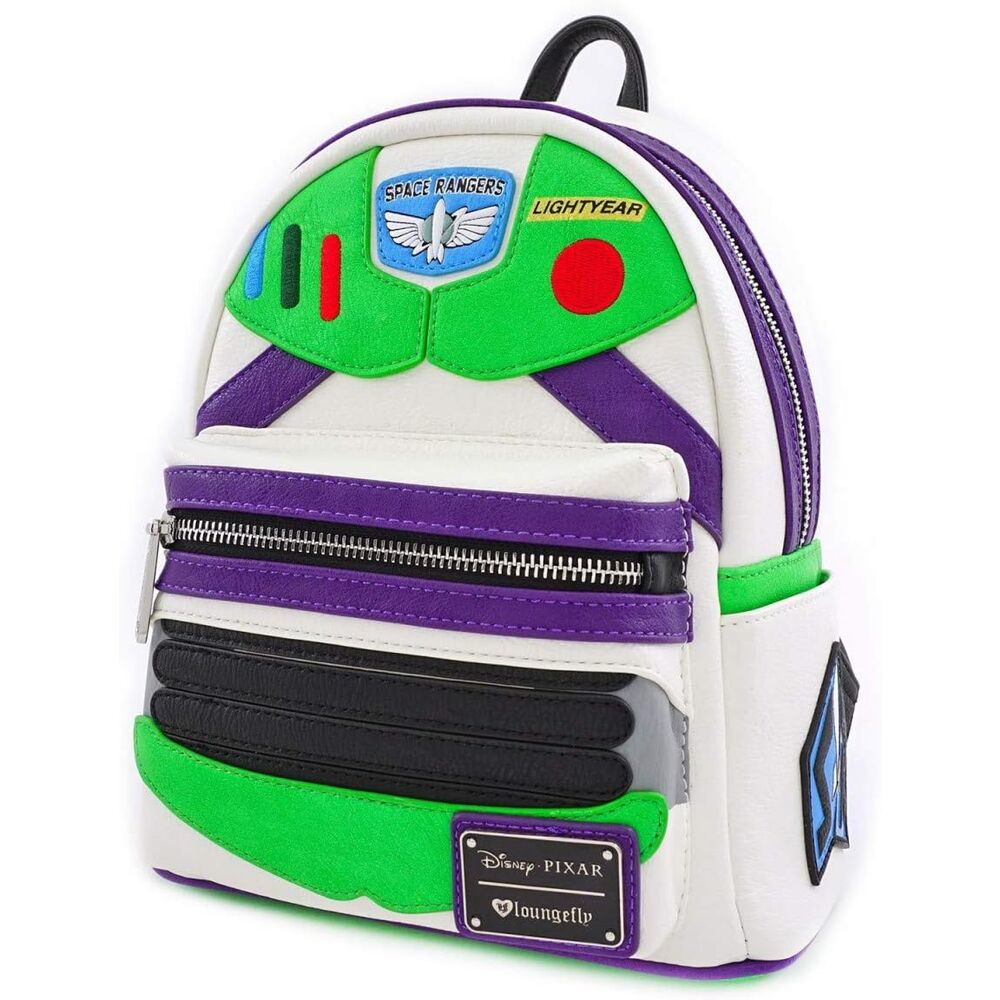 Mochila Loungefly de Buzz Lightyear de Toy Story en blanco, verde y morado - 2