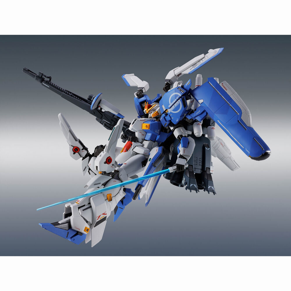 Figura Ex-S Gundam Side MS azul y blanca con arma y accesorios - 5