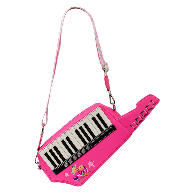 Bolso bandolera rosa Loungefly de Jem and the Holograms con teclado de piano - 2