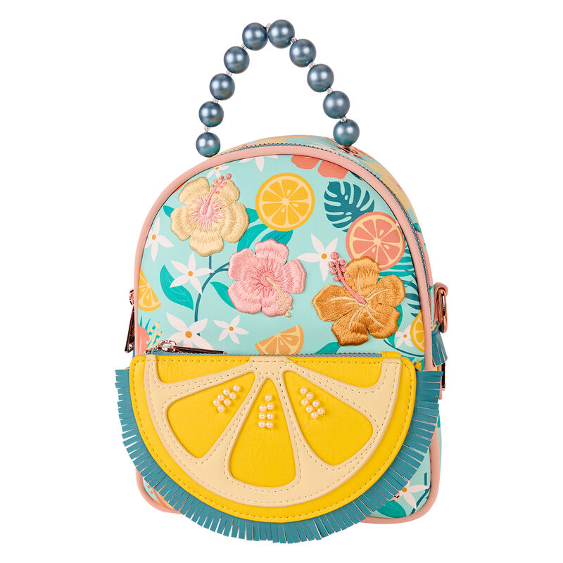 Mochila Lemon Loungefly con flores, cítricos y frontal de limón