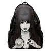 Mochila negra Loungefly con ilustración frontal de Elvira